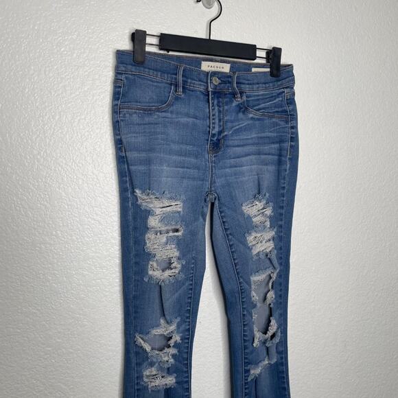 Pacsun Womens Jeans Size 27 Jeggings Denim Blue Light Wash Distressed - Picture 10 of 16